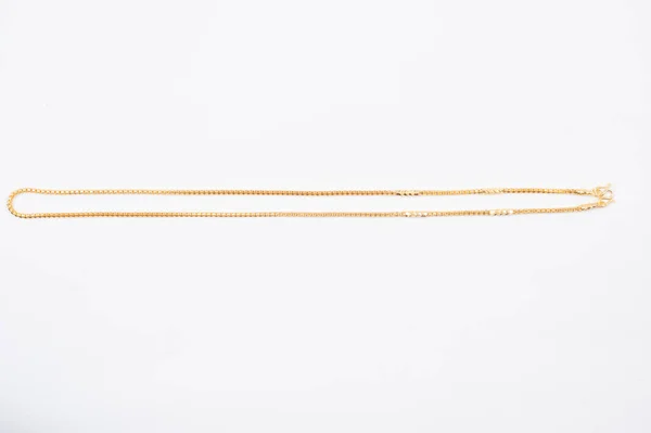 Gold Chain Necklace Isolated White Background — Stock Photo, Image