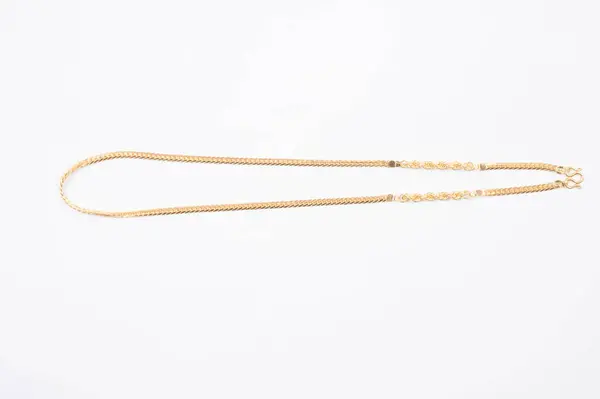 Gold Chain Necklace Isolated White Background — Stock Photo, Image