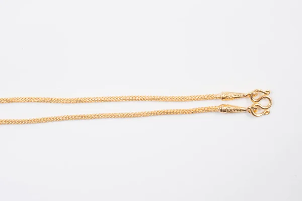 Gold Chain Necklace Isolated White Background — Stock Photo, Image