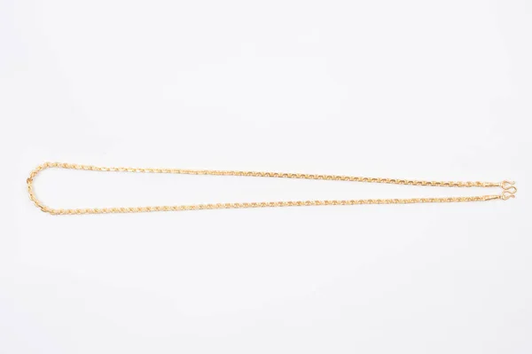 Gold Chain Necklace Isolated White Background — Stock Photo, Image