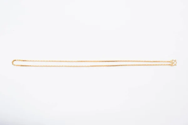 Gold Chain Necklace Isolated White Background — Stock Photo, Image