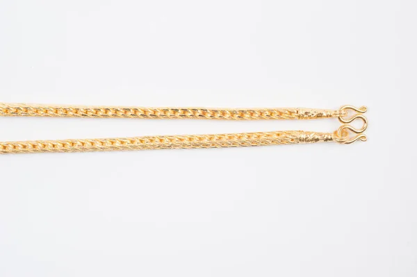 Gold Chain Necklace Isolated White Background — Stock Photo, Image