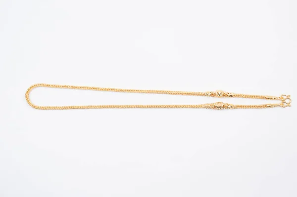 Gold Chain Necklace Isolated White Background — Stock Photo, Image