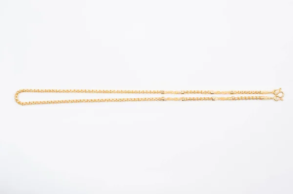 Gold Chain Necklace Isolated White Background — Stock Photo, Image