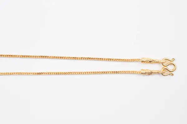 Goldkette Halskette Isoliert Auf Weißem Hintergrund — Stockfoto