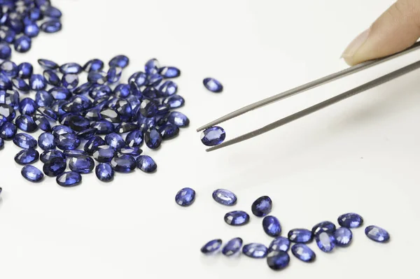 Natural Loose Blue Sapphire Gemstone — Stock Photo, Image