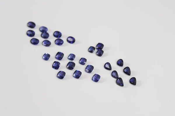 Piedra Preciosa Zafiro Azul Suelta Natural — Foto de Stock