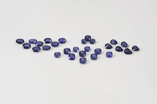 Piedra Preciosa Zafiro Azul Suelta Natural — Foto de Stock