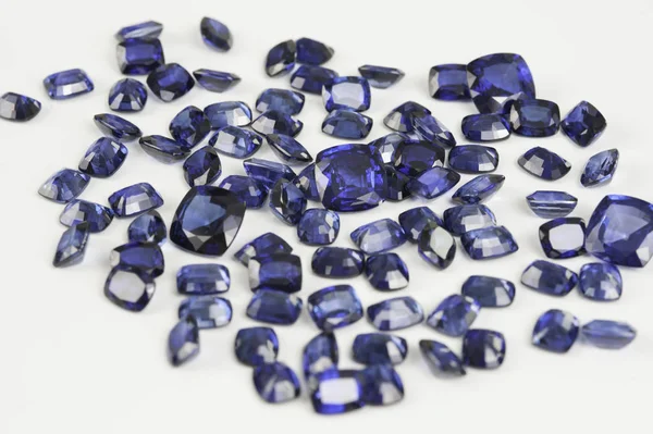 Pedra Preciosa Safira Azul Solta Natural — Fotografia de Stock