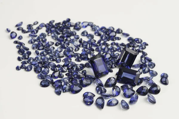 Laza Természetes Kék Zafír — Stock Fotó