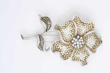 whtie arka plan üzerinde çiçek şeklinde broş