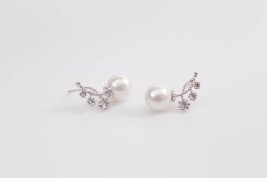 Elmas makro atış ile Gümüş küpe.