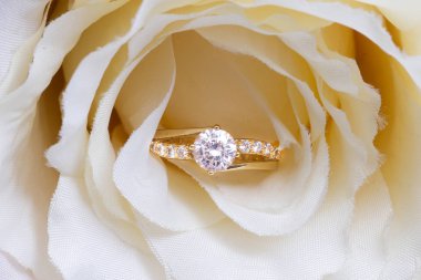 Alyans veya Nişan elmas Yüzük.