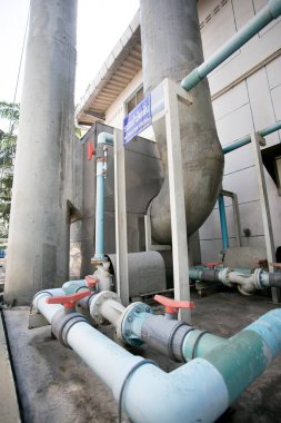 Modern sanayi fabrikasının dış meta havalandırma havalandırma sistemi.