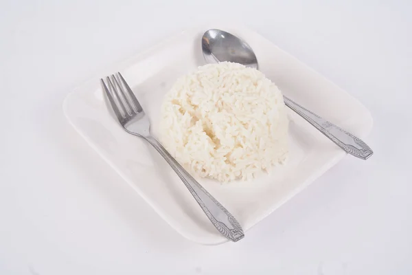Блюдо Риса Изолированы Белом Фоне — стоковое фото