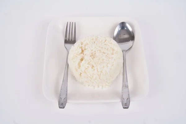 Блюдо Риса Изолированы Белом Фоне — стоковое фото