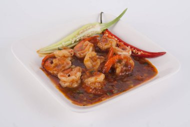 Demirhindi soslu kızarmış karides.