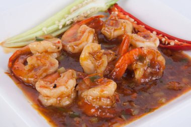 Demirhindi soslu kızarmış karides.