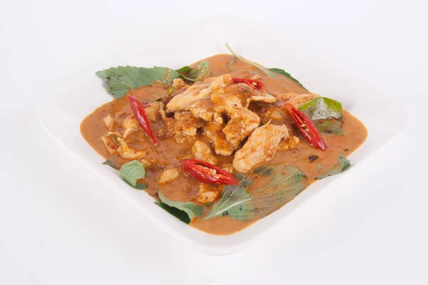 Dried Red Chicken Coconut Curry Delicious Famous Thailand Food — Stock Photo, Image