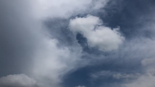 Μπλε ουρανό άσπρα σύννεφα. Φουντωτά χνουδωτά άσπρα σύννεφα. Cumulus σύννεφο ξεφύγει timelapse. Καλοκαίρι μπλε ουρανό time lapse. Δραματικός μαγευτικός γαλάζιος ουρανός. Μαλακά λευκά σύννεφα σχηματίζονται. Σύννεφο χρονικό κενό φόντο . — Αρχείο Βίντεο