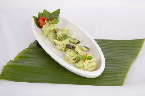タイ料理とグリーンカレーチキン Vermicelliタイ料理 — ストック写真