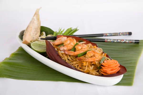 Pad Thai Goong Sod Palitos Arroz Frito Con Camarones — Foto de Stock