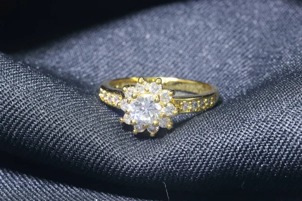 Golden Wedding Ring with Diamond