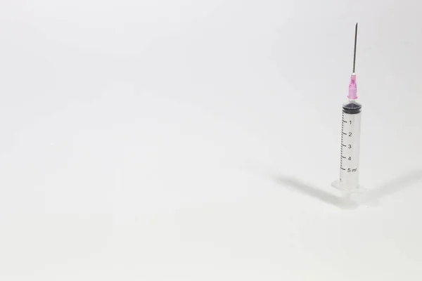 Empty Syringe Closeup Isolated White Background — Stock Photo, Image