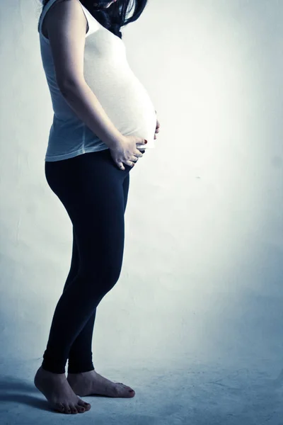 Close Cute Pregnant Belly — Stock Photo, Image