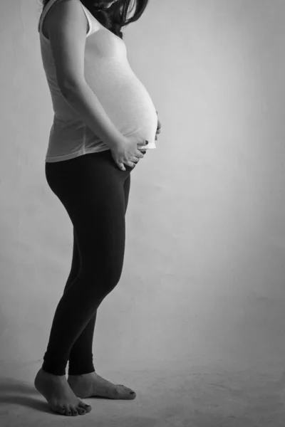 Close Cute Pregnant Belly — Stock Photo, Image