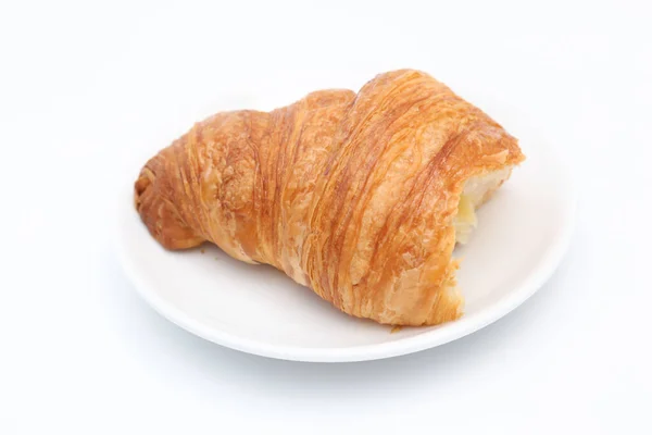 Frisches Croissant Isoliert Auf Weißem Hintergrund — Stockfoto