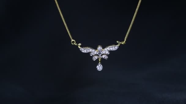 Un collier avec un magnifique pendentif en diamant brillant. — Video