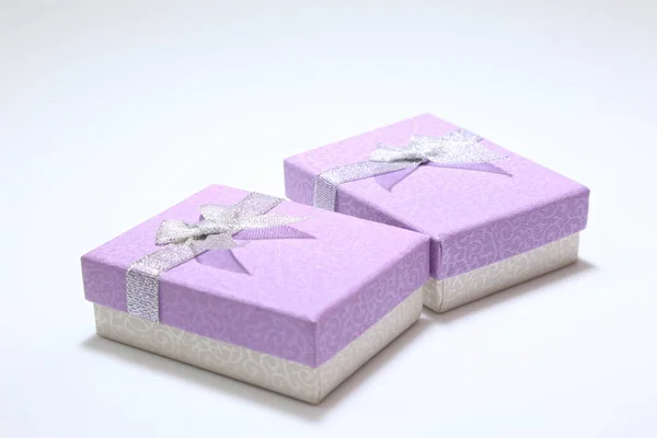 Purple Opened Gift Box Isolated White — Stock Photo, Image