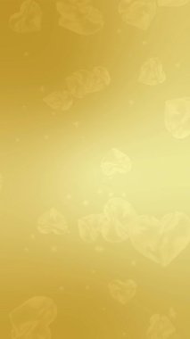 Dinamik Animasyon Kalp Videosu Altın Arkaplanda