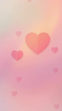 Pastel Renkleri Arkaplan Görüntüsü Canlandırılmış Kalp Görüntüsü Efekti