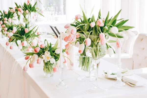 Flowers Wedding Table — Stock Photo, Image