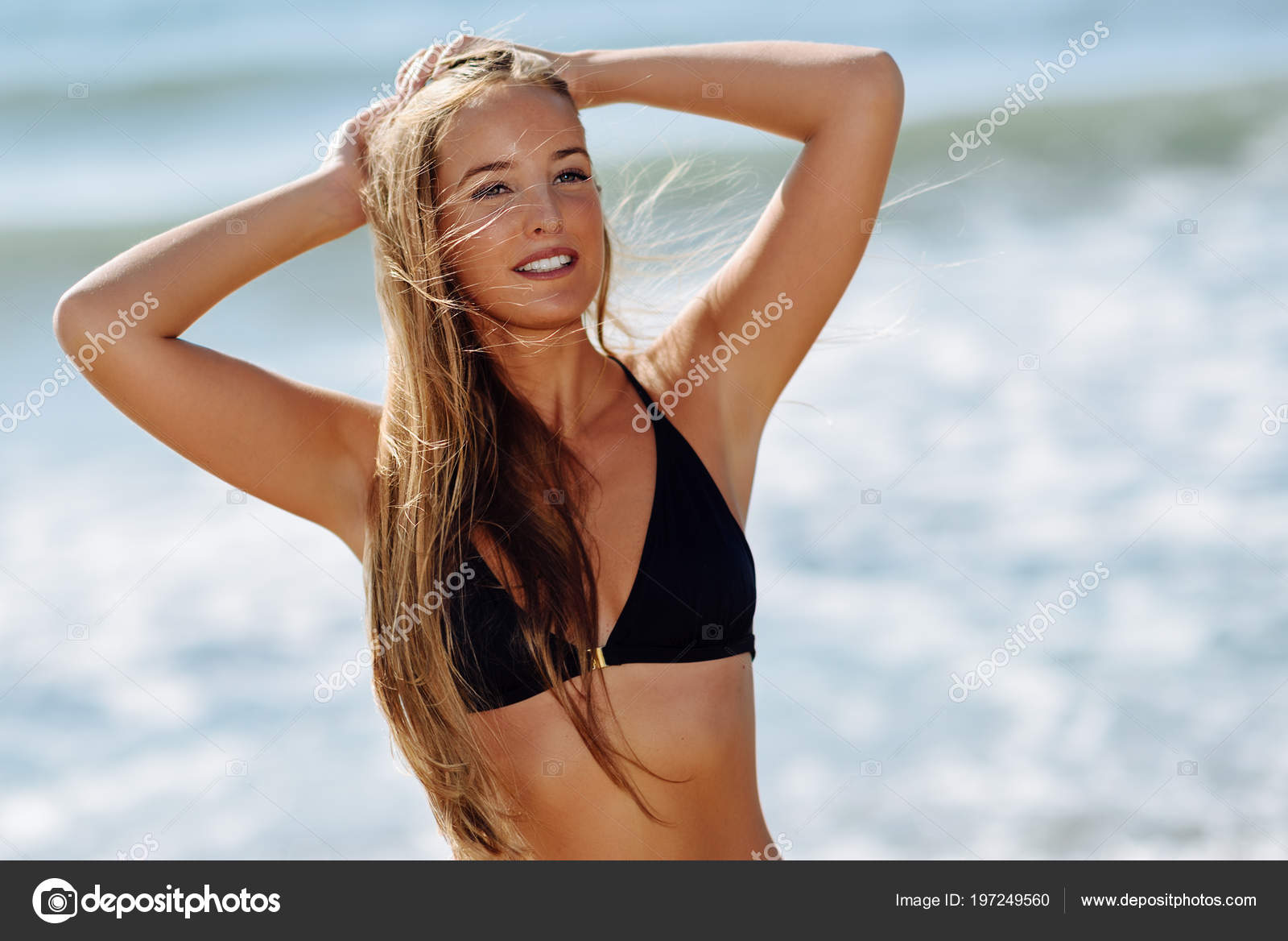 Teen Blonde Wearing Bikini Model