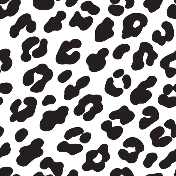 Leopard print. Black and white seamless pattern. Vector illustration background — Stock Vector