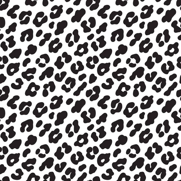 Leopard print. Black and white seamless pattern. Vector illustration background — Stock Vector