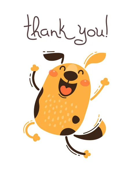 Funny dog says thank you. Vector illustration in cartoon style — Stock Vector