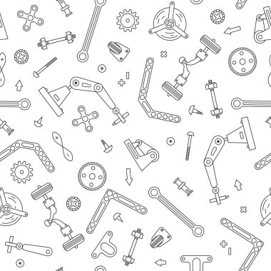 Ayrıntılar ve inşaat Robotik için gears ile Seamless modeli. Vektör çizim