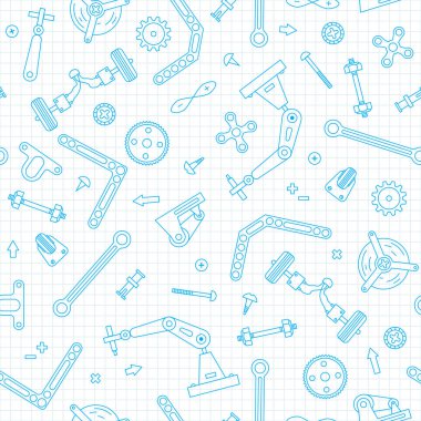 Ayrıntılar ve inşaat Robotik için gears ile Seamless modeli. Vektör çizim