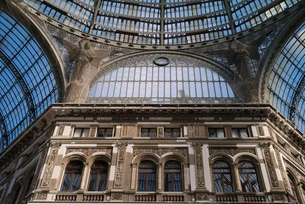 Εσωτερικό Του Εμπορικό Κέντρο Galleria Umberto Στην Νάπολη Ιταλία — Φωτογραφία Αρχείου