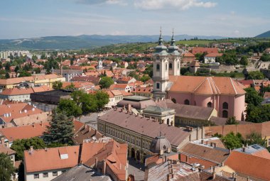 Cityscape, eski şehir, Eger, Macaristan, Kilisesi, Aziz Antuan