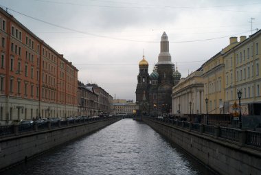 Griboyedov kanal ve kilise Savior dökülen kan, Saint Petersburg, Rusya Federasyonu