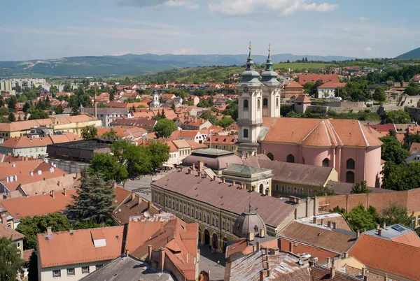 Cityscape, eski şehir, Eger, Macaristan, Kilisesi, Aziz Antuan