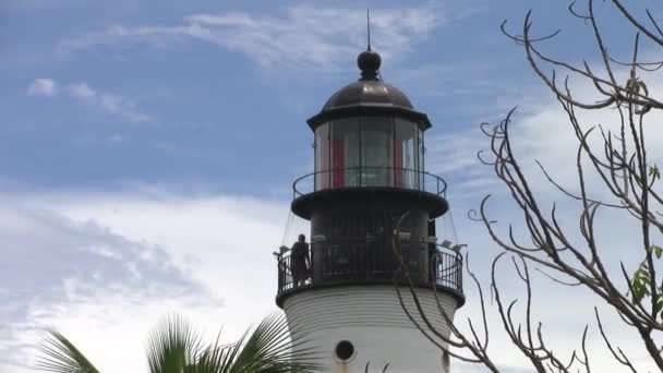 フロリダ州キービスケーンのケープフロリダ灯台のブラックランタンルーム — ストック動画