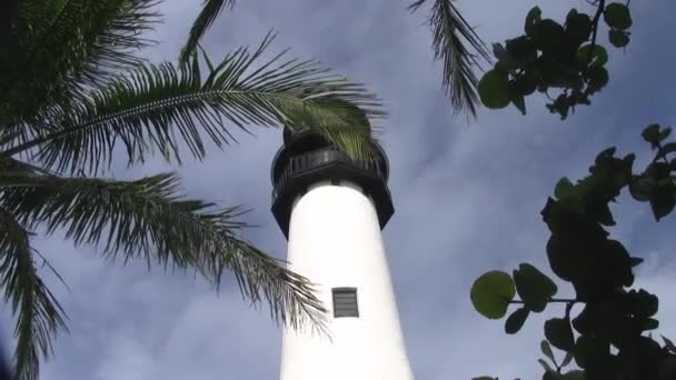 Parte Superior Com Sala Lanterna Negra Farol Cabo Florida — Vídeo de Stock