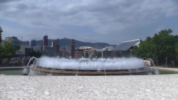 Magische Fontein Van Montjuïc Font Magica Barcelona Catalunya Spanje Overdag — Stockvideo