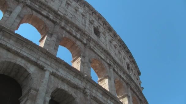 Buiten Muur Van Het Colosseum Het Colosseum Het Flavian Amfitheater — Stockvideo